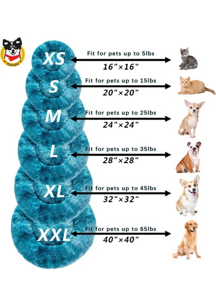 Peri Pembe Tarzı No.80 Boyutu Büyük Köpekler Için Yuvarlak Uzun Peluş Köpek Yatakları Kış Pet Ürünleri Yastık Süper Yumuşak Kabarık Rahat Kedi Mat Malzemeleri Aksesuarları (Yurt Dışından) modelleri