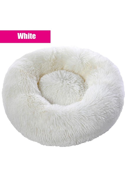 Beyaz Stil L Çapı 60CM Süper Büyük Köpek Yatağı Yuvarlak Yıkanabilir Evcil Hayvan Yatak Kış Sıcak Uyku Peluş Köpek Kulübesi Kedi Paspaslar Yavru Yastık Mat Köpek Kedi Malzemeleri (Yurt Dışından)