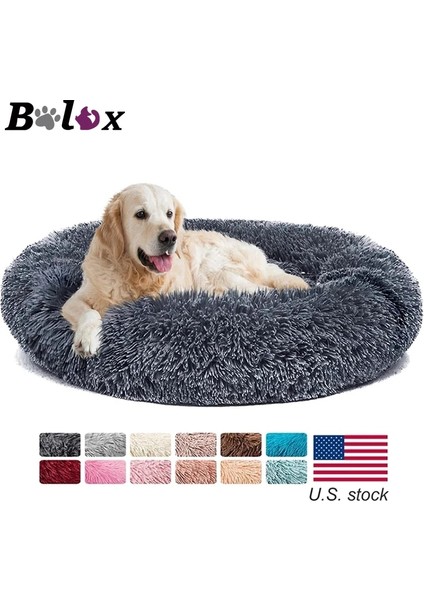 Haki Stili Çap 40CM Donut Köpek Yatağı Sıcak Yumuşak Uzun Peluş Pet Yastık Için Samll Büyük Köpek Evi Kedi Sakinleştirici Yatak Yıkanabilir Kulübesi Kanepe Köpekler Malzemeleri (Yurt Dışından) fiyatları