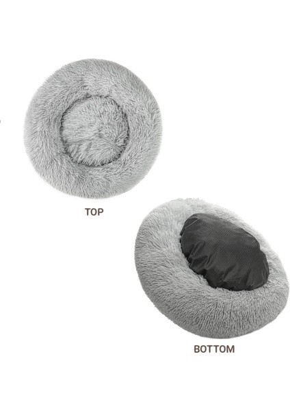 Haki Stili Çap 40CM Donut Köpek Yatağı Sıcak Yumuşak Uzun Peluş Pet Yastık Için Samll Büyük Köpek Evi Kedi Sakinleştirici Yatak Yıkanabilir Kulübesi Kanepe Köpekler Malzemeleri (Yurt Dışından) indirimleri