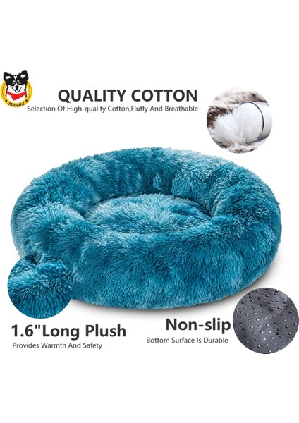 Siyah Stil No.40 Beden Büyük Köpekler Için Yuvarlak Uzun Peluş Köpek Yatakları Kış Pet Ürünleri Yastık Süper Yumuşak Kabarık Rahat Kedi Mat Malzemeleri Aksesuarları (Yurt Dışından) fırsatları