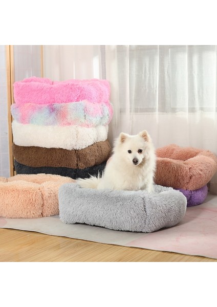 Lacivert Tarzı 45X35CM Pet Yataklar Uzun Peluş Köpek Yatağı Kare Düz Renk Yavru Yataklar Küçük Orta Büyük Evcil Hayvanlar Için Mat Kış Sıcak Yatak Kedi Yastıkları (Yurt Dışından) modelleri
