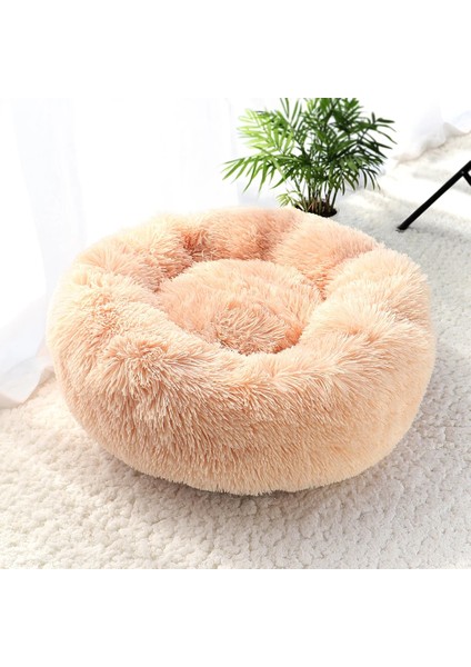 Sarı Stil 50CM Süper Yumuşak Kedi Yatak Evi Sıcak Kış Kedi Yavrusu Uyku Yatakları Yuva Uzun Peluş Yavru Yuvarlak Kanepe Küçük Köpekler Kedi Kulübesi Kaymaz (Yurt Dışından)