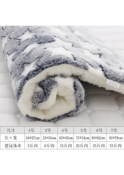 Mavi ve Beyaz Yıldız Stili 49X32CM Yumuşak Flanel Kalınlaşmış Pet Polar Ped Pet Battaniye Yatak Mat Köpekler Için Kedi Kanepe Yastık Ev Halısı Sıcak Tutmak Yıkanabilir Uyku Örtüsü (Yurt Dışından)