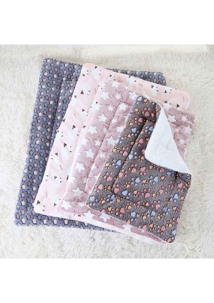 Mavi ve Beyaz Yıldız Stili 49X32CM Yumuşak Flanel Kalınlaşmış Pet Polar Ped Pet Battaniye Yatak Mat Köpekler Için Kedi Kanepe Yastık Ev Halısı Sıcak Tutmak Yıkanabilir Uyku Örtüsü (Yurt Dışından) fırsatları
