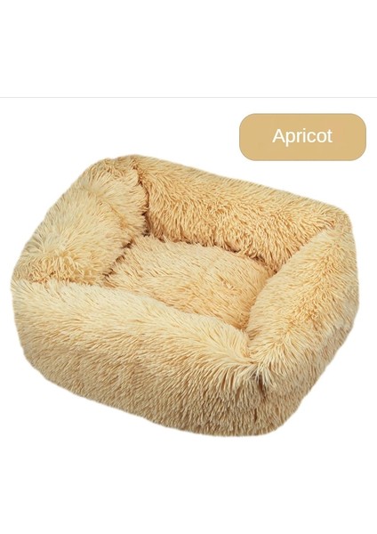 Deniz Mavisi Renk Stili 45X35CM Pet Yataklar Uzun Peluş Köpek Yatağı Kare Düz Renk Yavru Yataklar Küçük Orta Büyük Evcil Hayvanlar Için Mat Kış Sıcak Yatak Kedi Yastıkları (Yurt Dışından)