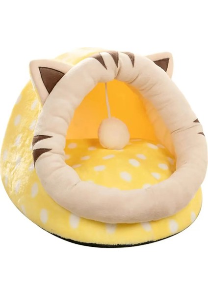 C Stili 42X41X37CM Sıcak Kedi Evi Kedi Yatağı Sevimli Yavru Kedi Şezlong Yastık Çadır Köpek Yavrusu Için Pet Sepeti Yıkanabilir Mağara Yatağı Yuva Yastığı Tatlı (Yurt Dışından)
