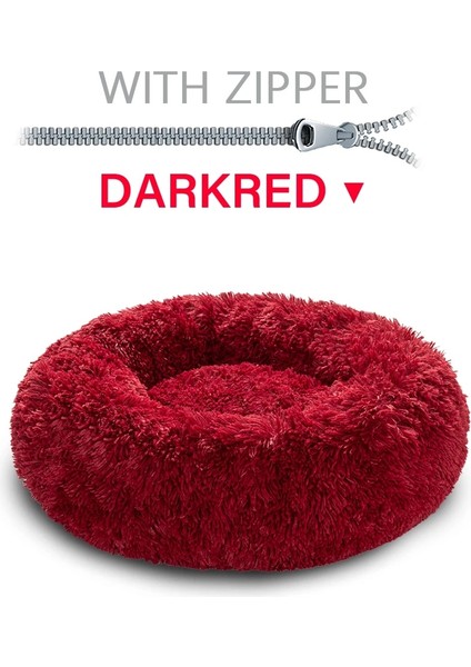 Koyu Kırmızı Tarzı M-60CM King Köpek Yatağı Kanepe Xl Dinozor Köpek Uyku Yatağı Yıkanabilir Xxxl Hafıza Formu Küçük Kış Rahat Donut Sakinleştirici Uzun Peluş Köpek Yatakları (Yurt Dışından)