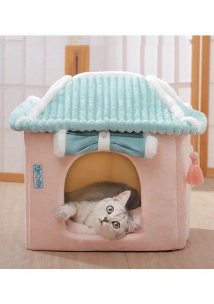 C Stili Köpek Evi Kapalı Sıcak Kulübesi Pet Kedi Mağarası Yuva Tavşan Yuvası Yıkanabilir Çıkarılabilir Mat Rahat Uyku Yatağı Kediler Için (Yurt Dışından)
