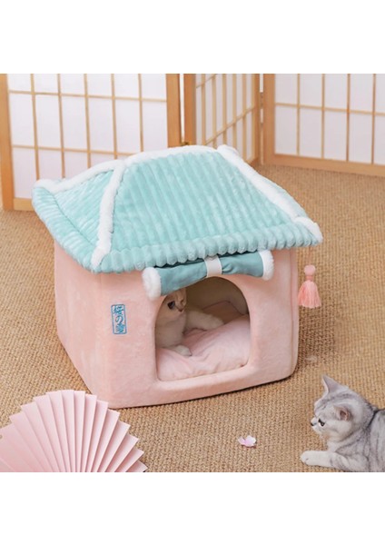 C Stili Köpek Evi Kapalı Sıcak Kulübesi Pet Kedi Mağarası Yuva Tavşan Yuvası Yıkanabilir Çıkarılabilir Mat Rahat Uyku Yatağı Kediler Için (Yurt Dışından)