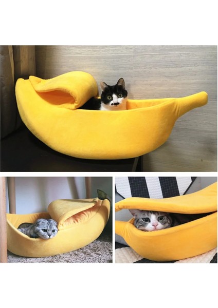 Mavi Stil S Beden Sevimli Muz Şekli Pet Kedi Yatak Ev Mat Dayanıklı Kulübesi Yavru Köpek Köpek Yastık Sepeti Sıcak Taşınabilir Kedi Yastık Yatak Ürünleri (Yurt Dışından) indirimleri