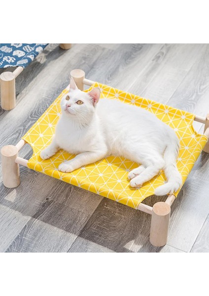 Sadece Yeşil Tuval Stili Dayanıklı Tuval Kedi Yatak Evi Yükseltilmiş Kedi Hamak Yastık Küçük Köpekler Için Ahşap Tuval Kedi Salon Yatak Kediler Evi Pet Ürünleri (Yurt Dışından) fiyatları