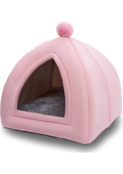 Pembe Tarzı 36X36X40CM Kış Kedi Yatak Evi Çıkarılabilir ve Yıkanabilir Çadır Tipi Kediler Yuva Yumuşak Kaymaz Alt Pet Mağarası Yavru Kediler Için Uyku Malzemeleri (Yurt Dışından)