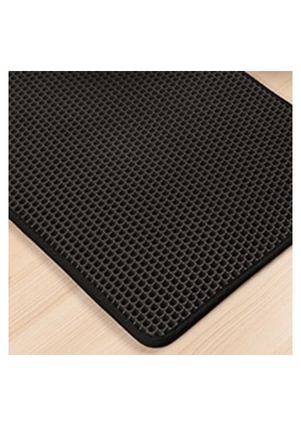 Siyah Stil 30X30CM Pet Kedi Kumu Mat Eva Çift Katmanlı Kedi Kumu Trapper Paspaslar, Su Geçirmez Alt Katmanlı Kaymaz Evcil Hayvan Kumu Kara Kedi Yatak Matı (Yurt Dışından)