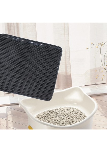 Siyah Stil 30X30CM Pet Kedi Kumu Mat Eva Çift Katmanlı Kedi Kumu Trapper Paspaslar, Su Geçirmez Alt Katmanlı Kaymaz Evcil Hayvan Kumu Kara Kedi Yatak Matı (Yurt Dışından) fiyatları