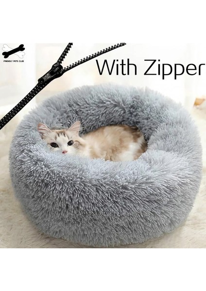 No.3 Tarzı 50CM Ayrılabilir Köpek Yatağı Köpekler Için Fermuarlı Kediler Yuvarlak Mat Kalınlaşmak Peluş Sıcak Pet Yatak (Yurt Dışından) fırsatları