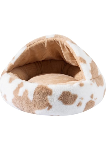Bej Brindle Stili 5kg Için 40CM Ultra Yumuşak Peluş Kedi Çadır Mağara Yatak Pet Köpek Yatakları Yastık Rahat Yuva Donut Sarılma Kediler Köpek Için Kendinden Isınma Uyku Yatağı (Yurt Dışından) modelleri