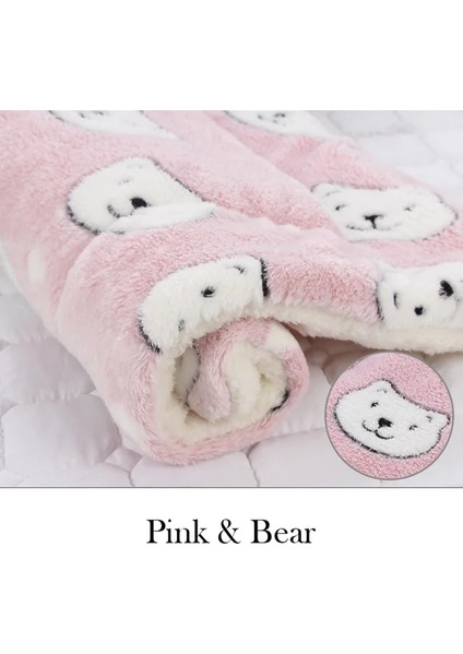 Ayı Tarzı Pembe U 69X52CM Yumuşak Flanel Kalınlaşmış Pet Yumuşak Polar Ped Pet Battaniye Yatak Mat Yavru Köpek Kedi Kanepe Yastık Ev Halısı Sıcak Tutmak Uyku Örtüsü (Yurt Dışından)