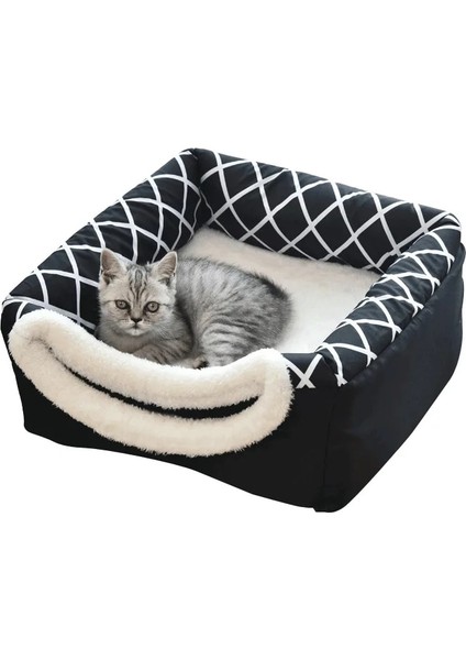 Siyah-Zebra Tarzı M 35X33X30CM 2 In 1 Kedi Çadır Mağara Yatak Yumuşak Kapalı Kapalı Kapalı Pet House Rahat Kedi Yavrusu Uyku Yatakları Köpek Yavrusu Için Çıkarılabilir Yastık ile (Yurt Dışından) fırsatları