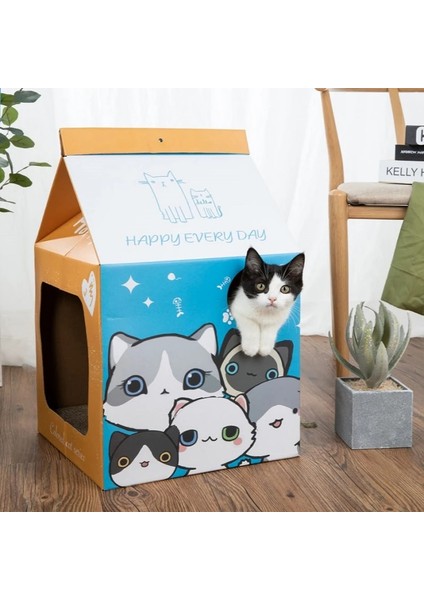 Barbekü Dükkanı Tarzı Oluklu Papper Süt Kutusu Kedi Evi Ev Yatak Nefes Tavşan Yavru Kedi Kedi Yuvası Scratch Pad Karton Pet Kedi Uyku Evi Için (Yurt Dışından) indirimleri