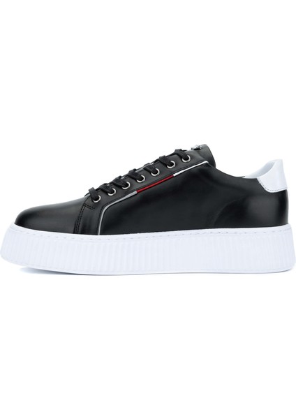 Erkek Hakiki Deri Siyah Sneakers & Spor Ayakkabı 352 20142 Erk Ayk Y24 Sıyah