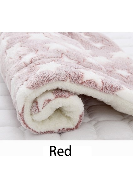 Kırmızı Stil 61X41CM Pet Uyku Mat Kedi Yatak Köpek Yatağı Kalınlaşmış Pet Yumuşak Yün Mat Battaniye Mmattress Ev Taşınabilir Yıkanabilir Sıcak Halı (Yurt Dışından)