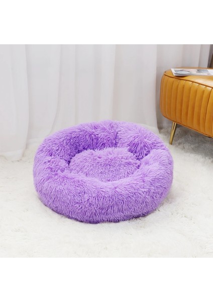 Mor Tarzı 40CM Yuvarlak Köpek Yatağı Çevre Dostu Peluş Dolgu Kalın Pamuklu Büyük Kanepeler Kedi Paspasları Evcil Hayvan Kulübesi Kış Evcil Hayvanlar Yuva Minderi Köpekler Ürünleri (Yurt Dışından)