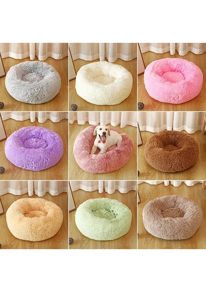 Turuncu Tarzı S 40CM 0-2kg Evcil Hayvan 2021 Yeni Yuvarlak Peluş Köpek Yatağı Donut Kış Sıcak Uyku Yavrusu Yuva Yumuşak Uzun Sevişmek Kedi Mat Pet Yastık Malzemeleri Yastık (Yurt Dışından) fiyatları
