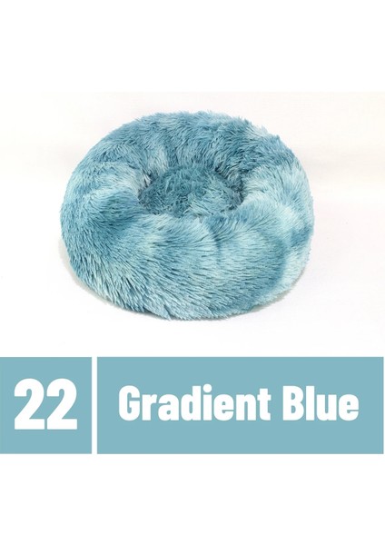 Degrade Mavi Tarzı M-60CM Tnly Uzun Peluş Kedi Yatak Ev Yavrusu Mat Kış Sıcak Uyku Kediler Yuva Yumuşak Uzun Peluş Köpek Sepeti Pet Yastık Taşınabilir Pet Yatak (Yurt Dışından)