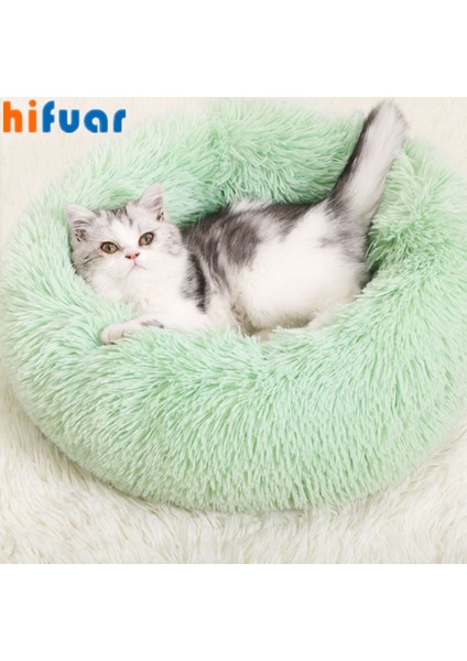 06 Açık Kahverengi Tarzı Xl 70CM Süper Yumuşak Uzun Peluş Kedi Yatağı Pet Mat Evi Köpek Yatağı Kış Sıcak Uyuyan Kediler Yuva Yuvarlak Kedi Yastık Rahat Evcil Hayvanlar Ürünleri (Yurt Dışından)
