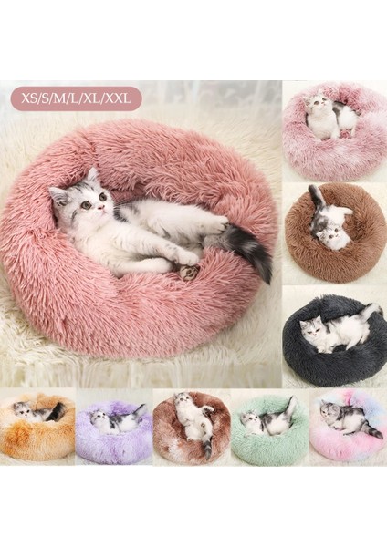06 Açık Kahverengi Tarzı Xl 70CM Süper Yumuşak Uzun Peluş Kedi Yatağı Pet Mat Evi Köpek Yatağı Kış Sıcak Uyuyan Kediler Yuva Yuvarlak Kedi Yastık Rahat Evcil Hayvanlar Ürünleri (Yurt Dışından)