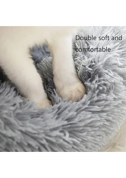 Açık Gri Stil 30CM Pet Kedi Yatak Yastık Köpek Yuvarlak Sepet Ev Kış Sıcak Uzun Peluş Süper Yumuşak Uyku Tulumu Yavru Kedi Yastık Mat Yatak Için Kedi Malzemeleri (Yurt Dışından) fırsatları