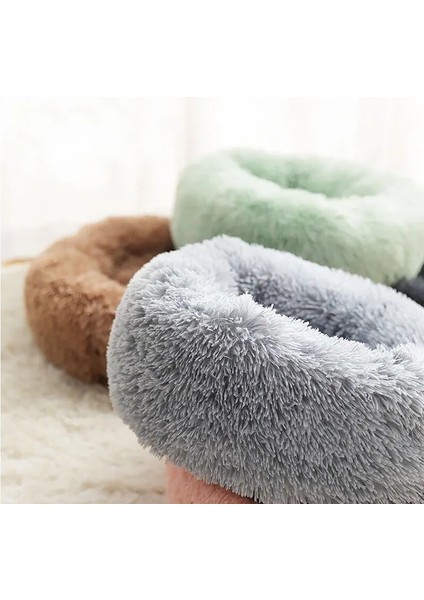 Açık Gri Stil 30CM Pet Kedi Yatak Yastık Köpek Yuvarlak Sepet Ev Kış Sıcak Uzun Peluş Süper Yumuşak Uyku Tulumu Yavru Kedi Yastık Mat Yatak Için Kedi Malzemeleri (Yurt Dışından) indirimleri