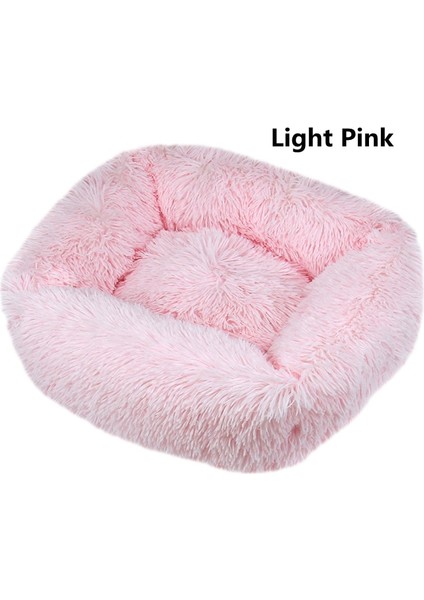 Açık Pembe Tarzı S 55X45X20CM Kare Köpek Yatağı Uzun Peluş Düz Renk Pet Yatakları Küçük Orta Büyük Evcil Hayvanlar Için Kedi Mat Süper Yumuşak Kış Sıcak Uyku Paspasları (Yurt Dışından)