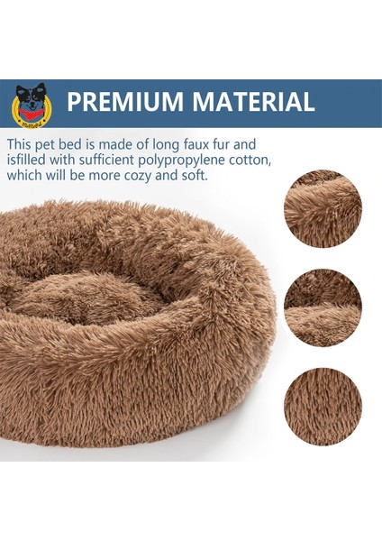 Peripembe Tarzı Xs-40 Yuvarlak Uzun Peluş Köpek Yatağı Çıkarılabilir Yıkanabilir Fermuar Pet Mat Kış Sıcak Uyuyan Kediler Yuva Yumuşak Sepet Yastık Taşınabilir (Yurt Dışından)