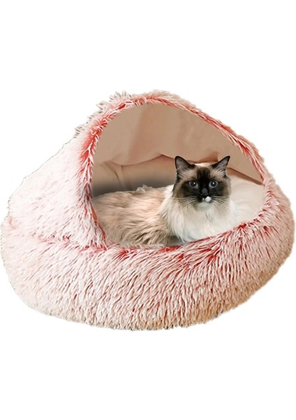 Pembe Stil 50CM Kedi Yuvarlak Peluş Yatak Sıcak Ev Küçük Köpekler Için Yumuşak Uzun Pet Yatak Yuva 2 1 Kanepe Uyku Minderi (Yurt Dışından) modelleri
