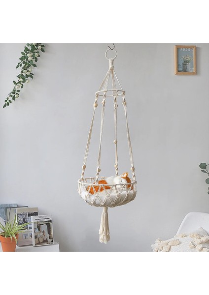 Mat 02 Tarzı El Yapımı Örgü Makrome Hamak Kedi ve Küçük Pet Dekorasyon Için Asılı Duvar Salıncak Pamuk Net Çanta Yatak Boho Ev Pet Yuva Dekor (Yurt Dışından)