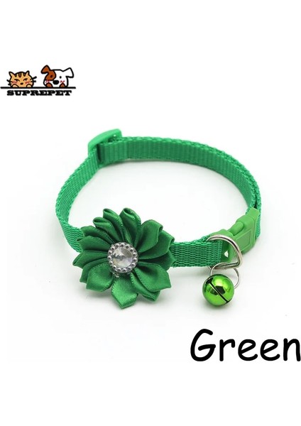 Yeşil Stil S Beden Suprepet Pet Kedi Yaka Çiçek Çan Elmas Köpek Kedi Yaka Ayarlanabilir Kolay Aşınma Toka Güzel Kedi Kolye Kedi Aksesuarları (Yurt Dışından)