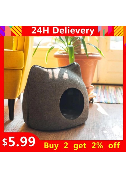 Stil 3 Kahverengi Stil Taşınabilir Kedi Şekli Pet Yatak Kedi Mağarası Uyku Tulumu Fermuarlı Yumurta Şekli Keçe Kumaş Pet House Yuva Kedi Sepeti Yastık ile (Yurt Dışından) fiyatları