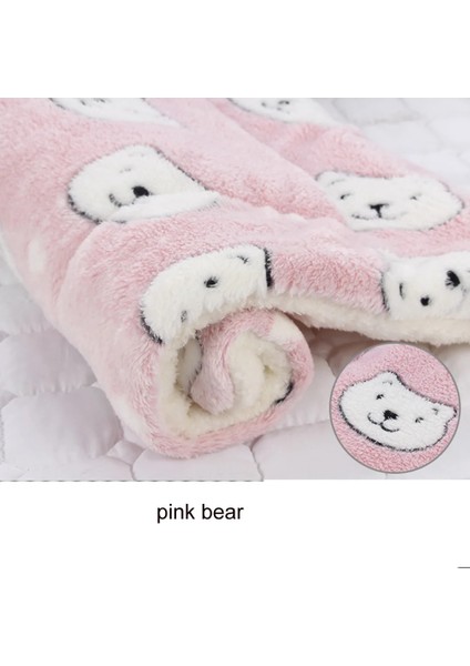 Pembe Ayı Stili 49CMX32CM Yumuşak Polar Ped Pet Battaniye Pazen Kalınlaşmış Pet Yatak Mat Yavru Köpek Kedi Kanepe Yastık Ev Halısı Sıcak Tutmak Uyku Örtüsü (Yurt Dışından)