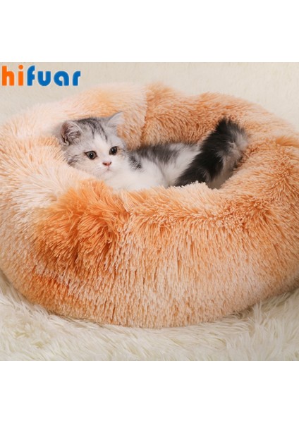 03 Açık Mor Tarzı 40CM Yuvarlak Peluş Kedi Yatak Ev Kedi Mat Kış Sıcak Uyku Kediler Yuva Yumuşak Uzun Peluş Köpek Yatağı Pet Yastık Kediler Için Köpek Fermuar Yıkanabilir (Yurt Dışından) indirimleri