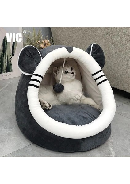 Sarı Stil S 3kg'dan Az Pet Kedi Yatak Kapalı Kitty Evi Sevimli Hayvan Sıcak Küçük Kediler Için Köpekler Yuva Katlanabilir Kedi Mağarası Sevimli Uyku Paspasları Kış Ürünleri (Yurt Dışından)