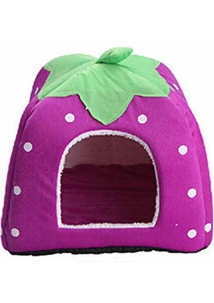 Mor Evcil Hayvan Evi Stili 31X31 cm Kawaii Sevimli Kedi Yatak Evi Köpekler Için Çilek Pet Kedi Evi Kulübesi Kış Sıcak Kediler Için Yumuşak Kedi Yatakları Aksesuarları Cama Gato Pug (Yurt Dışından)