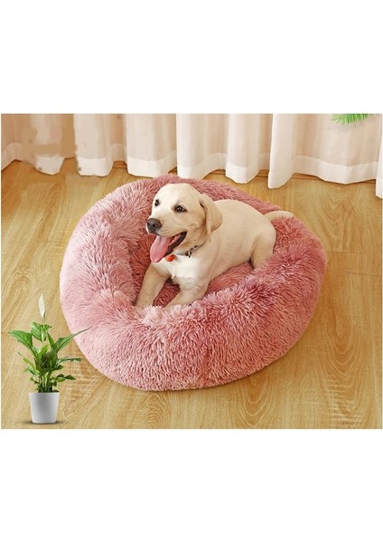 Siyah Stil M 50CM 1-5 kg ​​evcil Hayvan 2021 Yeni Yuvarlak Peluş Köpek Yatağı Donut Kış Sıcak Uyku Yavrusu Yuva Yumuşak Uzun Sevişmek Kedi Mat Pet Yastık Malzemeleri Yastık (Yurt Dışından) fırsatları
