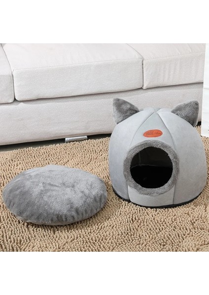 Gri Stil M 33X33X33CM 2021 Kışın Derin Uyku Konforu Kedi Yatağı Küçük Mat Sepet Kedi Evi Ürünleri Evcil Hayvanlar Çadır Rahat Mağara Kedi Yatakları Kapalı (Yurt Dışından) fırsatları