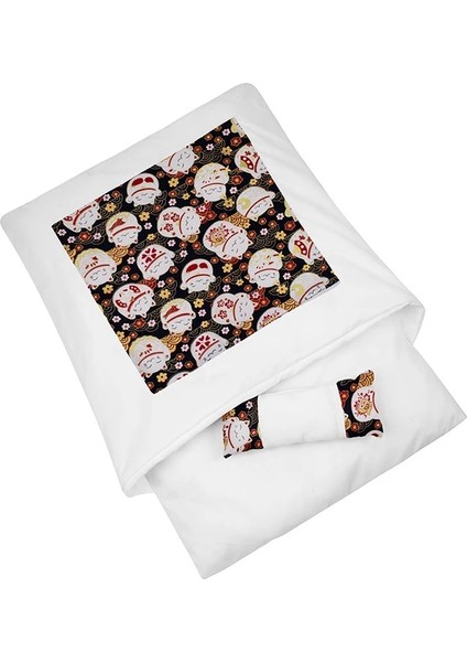 Kara Şanslı Kedi Stili M 55X40CM Kedi Uyku Tulumu Sarılmak Mağara Yatak Köpek Yatakları Kış Kendinden Isınma Pet House Yastık ile Japon Futon Yavru Küçük Yavru Köpekler Için (Yurt Dışından)
