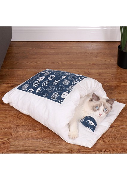B Tarzı U 65X50CM Japon Tarzı Pet Yorgan Nefes Kedi Köpek Uyku Tulumu Sıcak Ev Yarı Kapalı Yavru Yavru Kedi Kulübesi Çıkarılabilir Yumuşak Yatak Yuva (Yurt Dışından) fiyatları