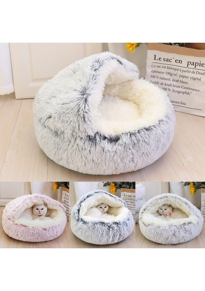 Kırmızı Stil 50CM Süper Yumuşak Kedi Yatak Evi Sıcak Kış Kedi Yavrusu Uyku Yatakları Yuva Uzun Peluş Yavru Yuvarlak Kanepe Küçük Köpekler Kedi Kulübesi Kaymaz (Yurt Dışından) fiyatları
