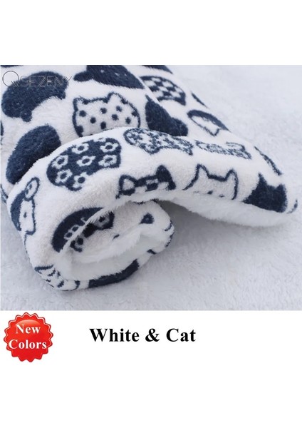 Kedi Stili ile Beyaz 32X25CM Köpek Yatağı Cama Perro Kalınlaşmış Köpek Mat Pet Kedi Yumuşak Polar Ped Battaniye Yatak Mat Yastık Ev Yıkanabilir Halı Sıcak Tutmak Pet Malzemeleri (Yurt Dışından)