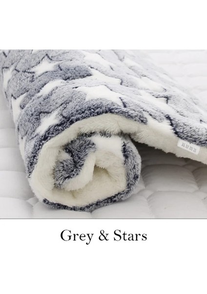 Yıldız Stili ile Gri 32X25CM Yumuşak Flanel Kalınlaşmış Pet Yumuşak Polar Ped Pet Battaniye Yatak Mat Yavru Köpek Kedi Kanepe Yastık Ev Halısı Sıcak Tutmak Uyku Örtüsü (Yurt Dışından)
